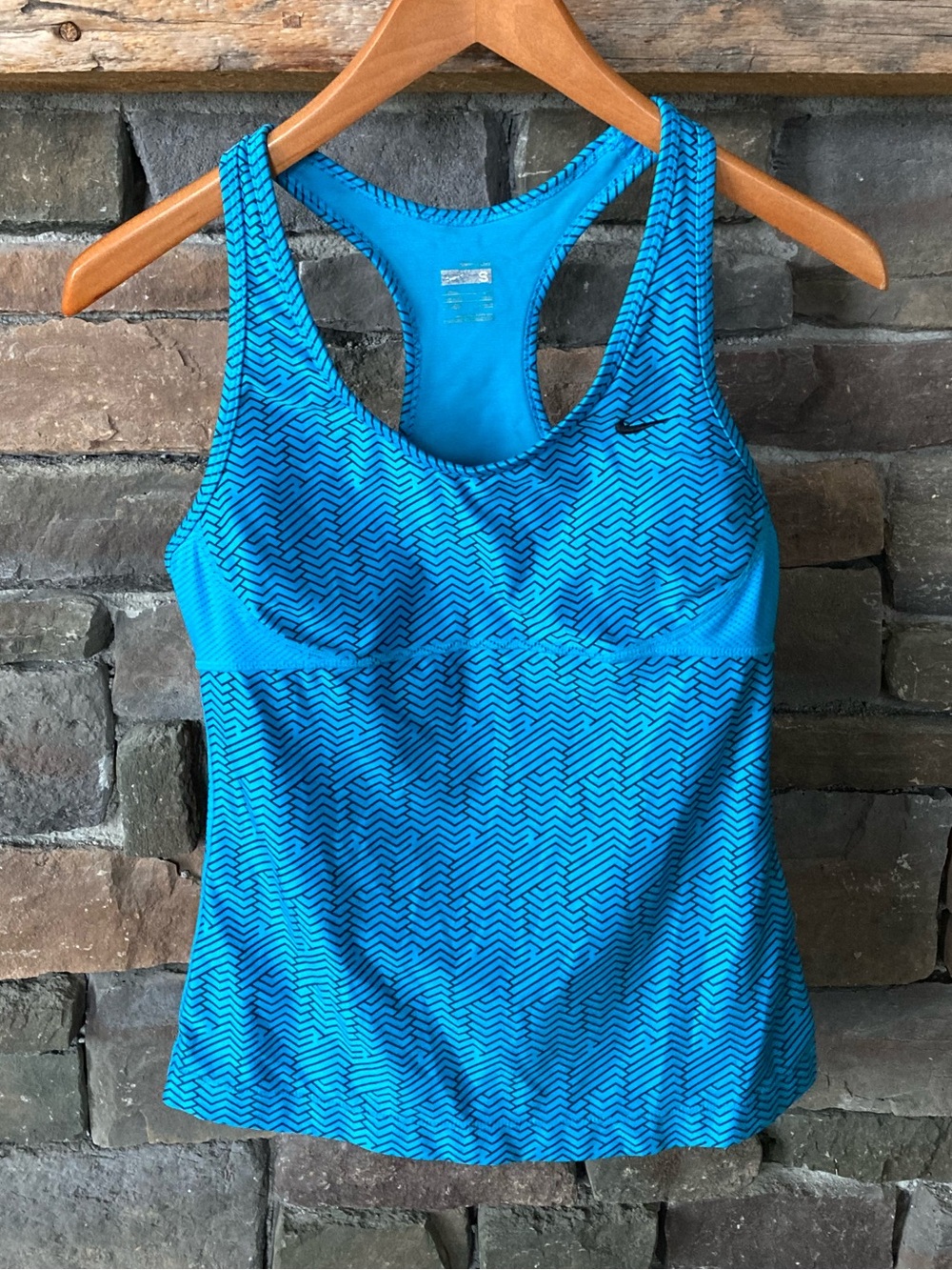 Nike Vintage Y2K Retro Sportswear Blue Tennis Prep Sporty Tank Top Size S